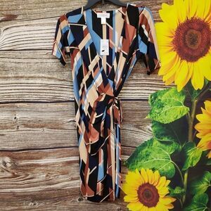 Motherhood Maternity Multicolored V-neck dress NWT